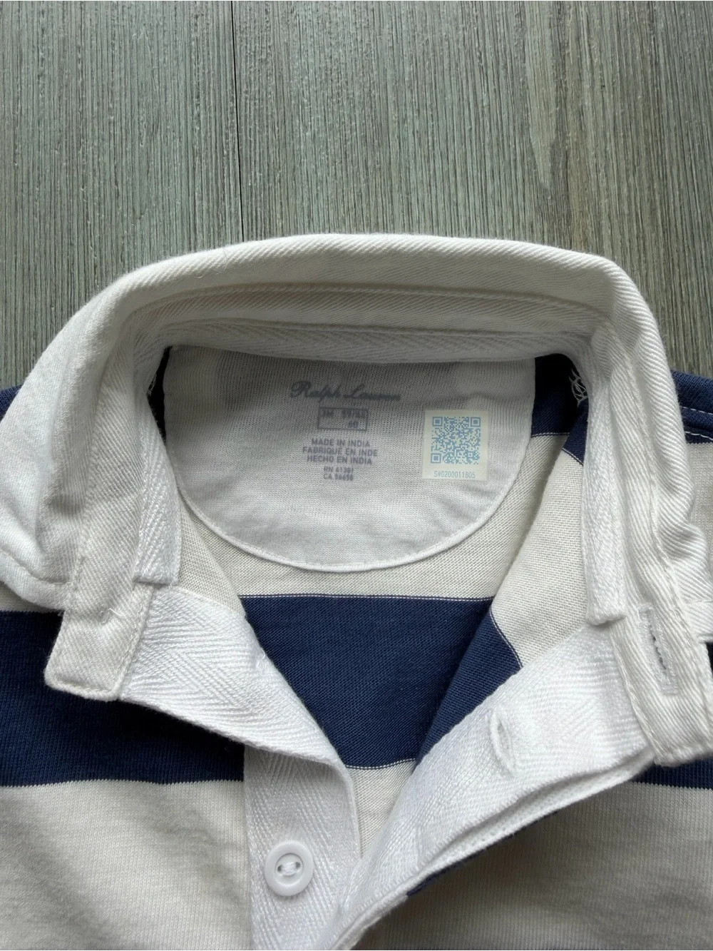 Ralph Lauren Navy & White Striped Polo Romper